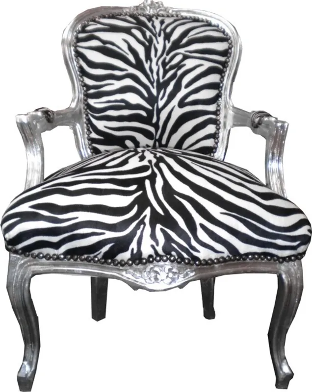 Barocco Salon Chair Zebra / Argento Sofort Bestellen