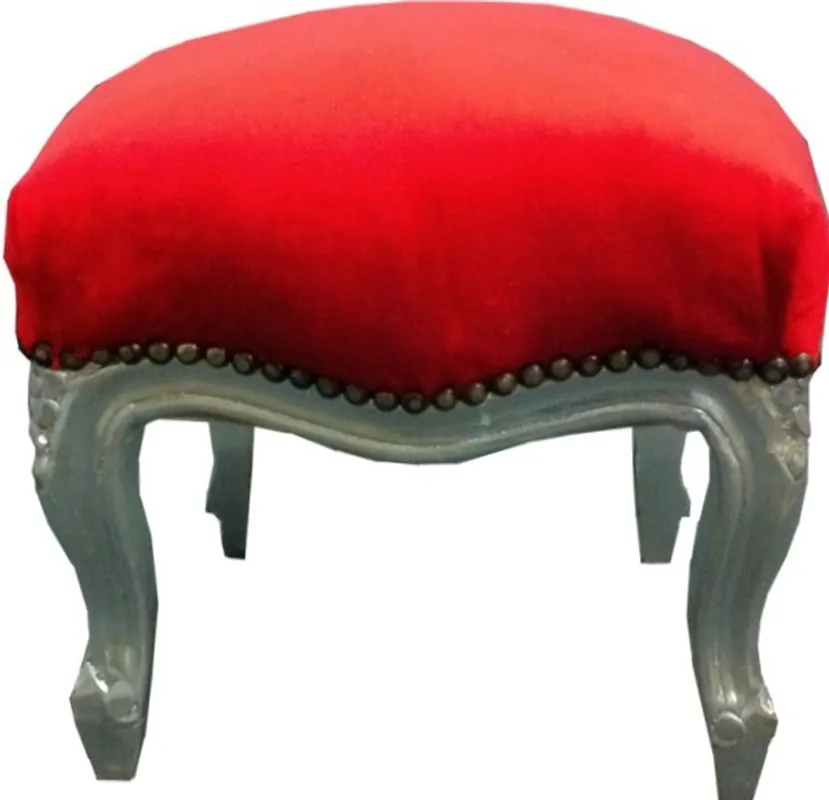 Preiswert Barocco ottoman rosso / argento