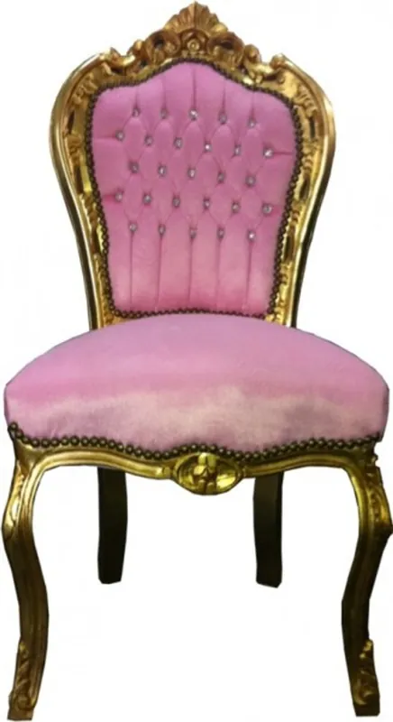 Abverkauf Barocco Cena sedia rosa / oro Bling Bling pietre