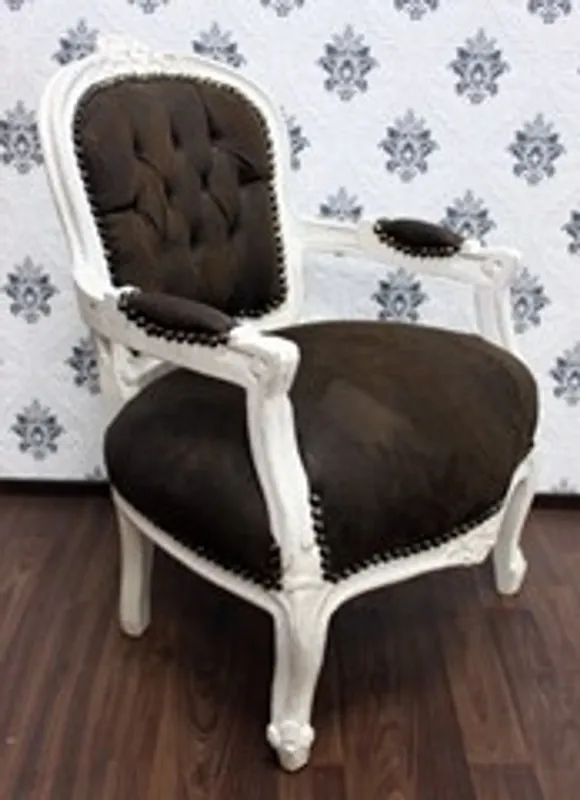 Echt Barocco Salon Chair marrone / crema similpelle
