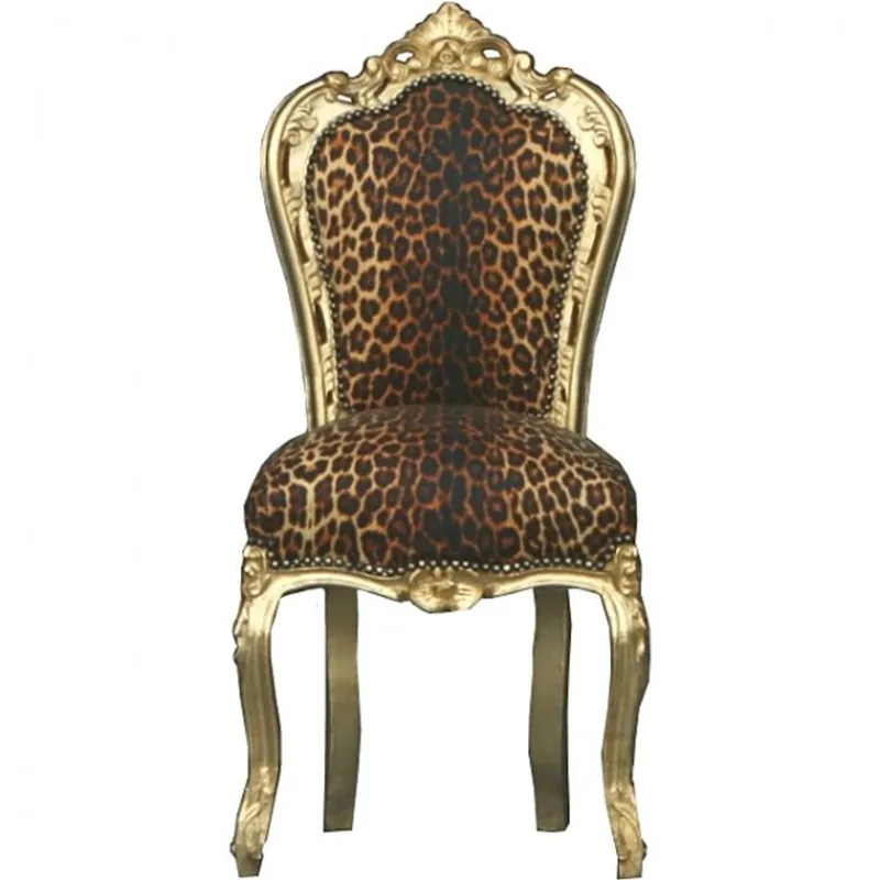 Bestpreis Casa Padrino Barocco Cena Chair Leopard / Gold - Mobili