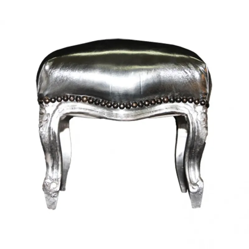 Casa Padrino barocco ottomano argento / silver - sgabello Mobile Kracherpreis