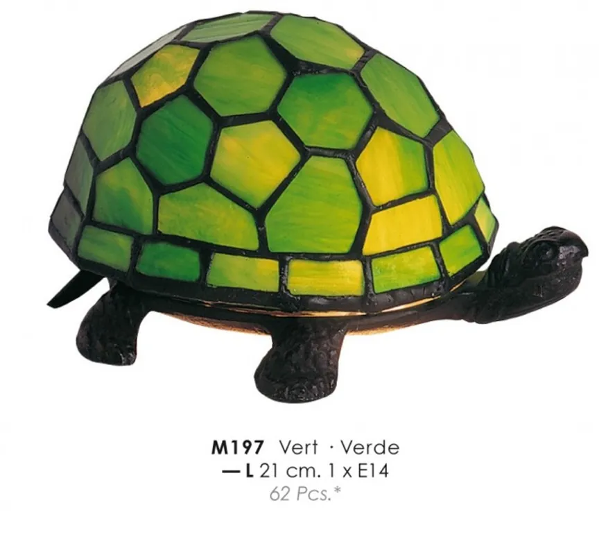 Sale Casa Padrino lampada da tavolo Tiffany tartaruga verde Ø 21 cm - Lampada Decorativa Tiffany