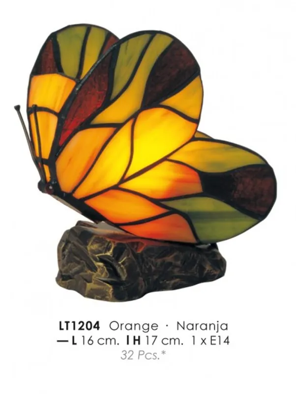 Casa Padrino lampada da tavolo Tiffany farfalla Ø 16 x A. 17 cm - Lampada Decorativa Tiffany Neu Im Sortiment