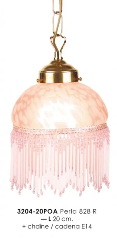 Direkt Vom Hersteller Sospensione in stile country con frangia di vetro 3204 - 20POA - 828R Lampada Rosa