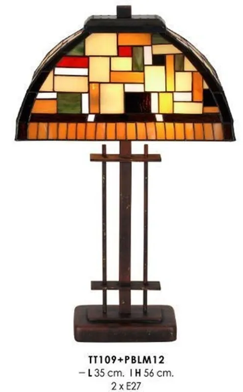 Casa Padrino Lampada da sgabello Tiffany 35 x 35 x A. 56 cm - Lampada da tavolo Tiffany - Lampada da scrivania Tiffany Top-Preis