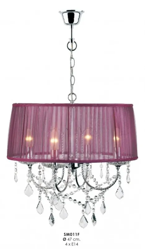 Casa Padrino lampadario in cristallo barocco viola diametro Ø 47 cm - Luci Barocche Sale