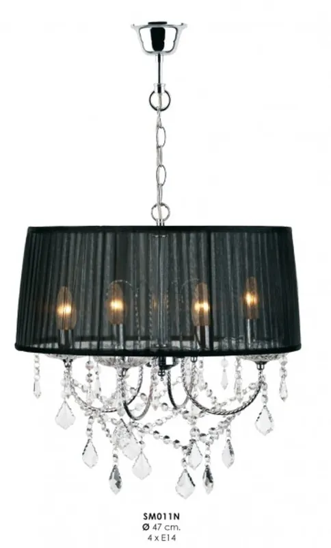 Beliebt Casa Padrino lampada a sospensione in cristallo barocco nero Ø 47 cm - Lampada a sospensione in stile barocco
