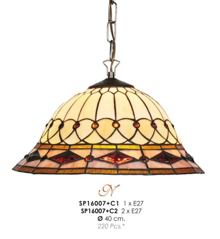 Tiffany Ciondolo diametro 40 centimetri SP16007 + C1/C2 lampadina Neu Im Sortiment