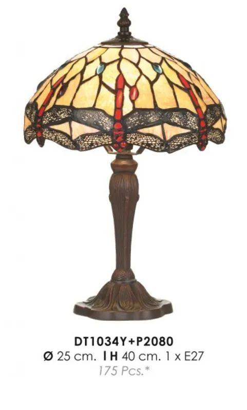 Casa Padrino lampada da sgabello Tiffany colorato Ø 25 x A. 40 cm - Lampada da tavolo Tiffany fatta a mano Finale Aktion