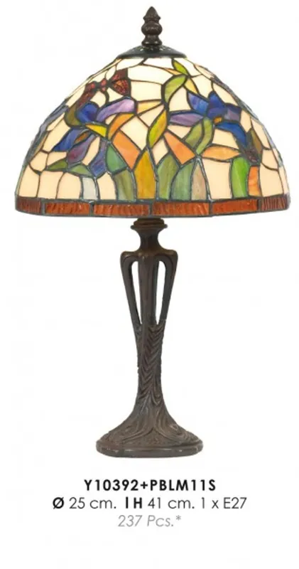 Tiffany lampada da tavolo diametro 25cm, altezza 41 centimetri Y10392 + PBLM11S lampada Top-Preis