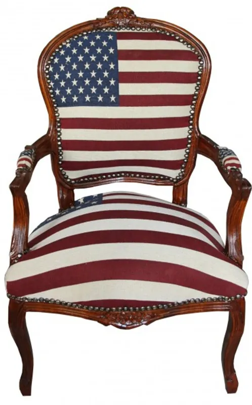 Neuheit Casa Padrino barocco Salon Chair Mod1 USA Progettazione / Mahogany Brown - stile USA