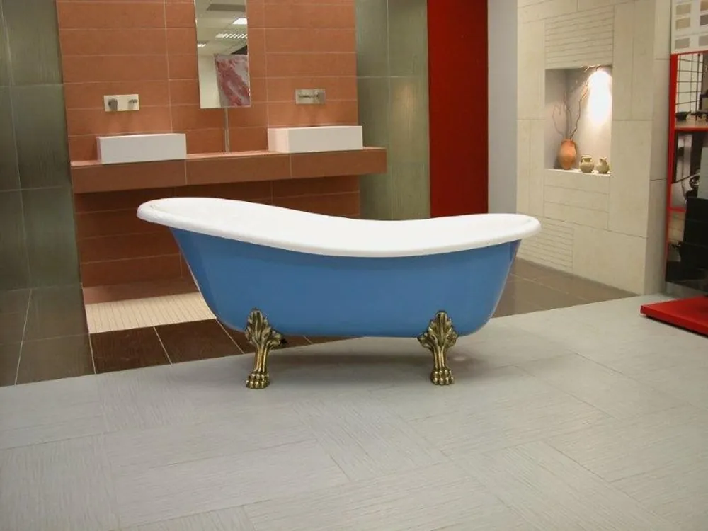 Bestseller Lusso Staccata bagno in stile Liberty Roma luce blu / bianco / oro rottami 1.470 millimetri - bagno Barocco