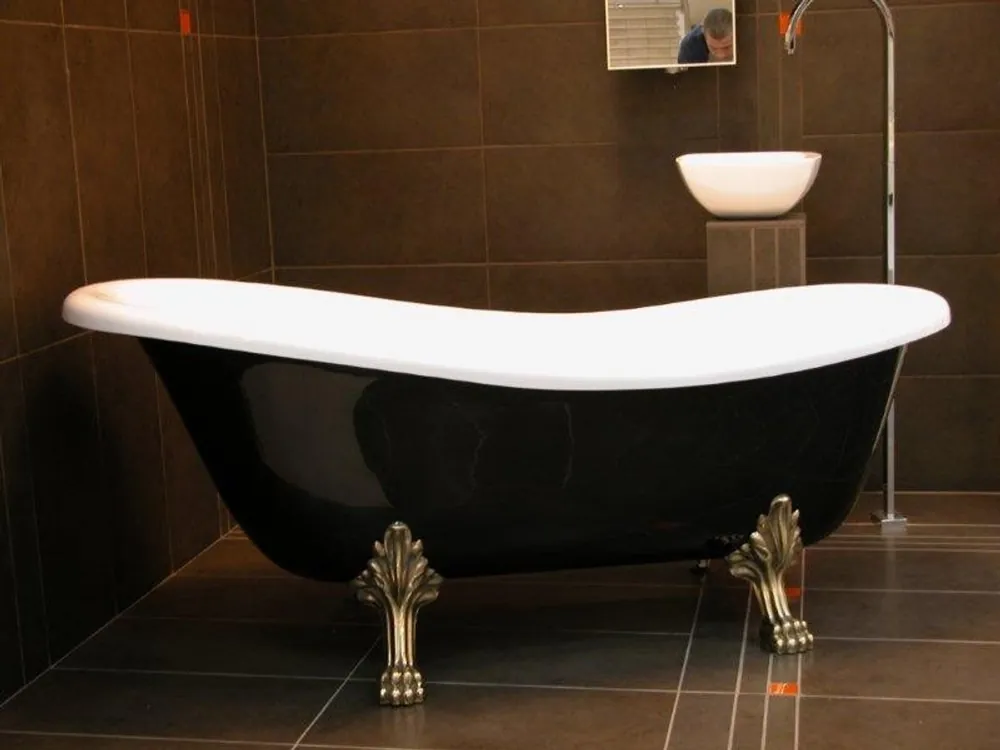 Lusso Staccata bagno in stile Liberty Soho / bianco / oro rottami 1.470 millimetri - Barocco Antico Bagno Preisreduziert