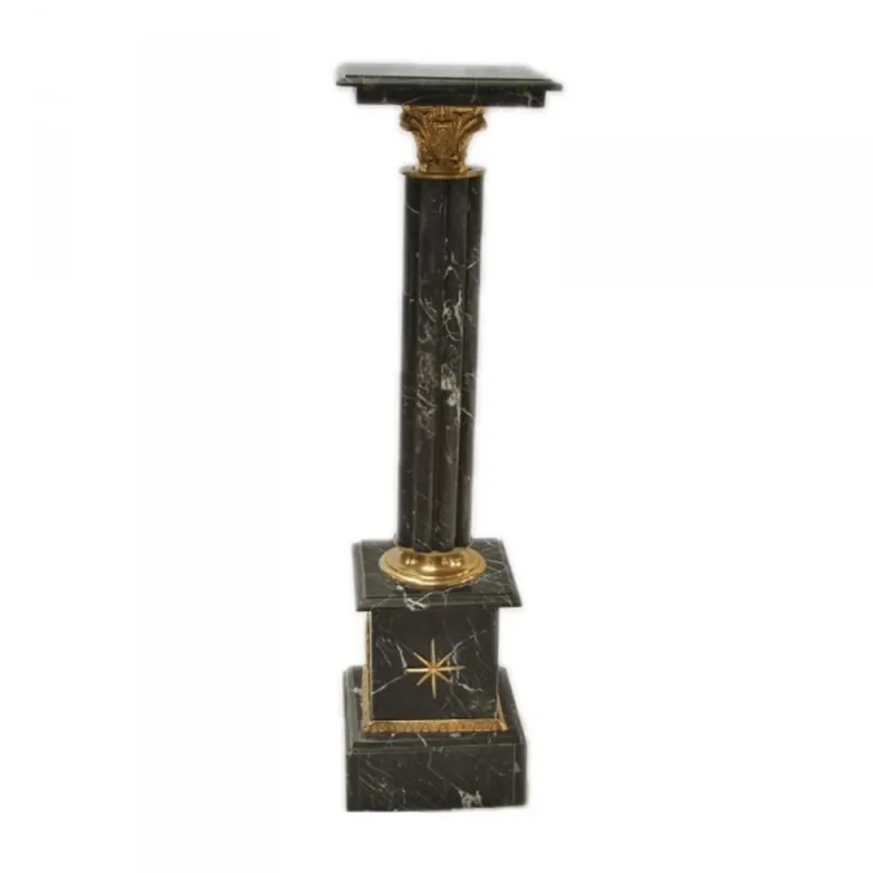 Sonderangebot Casa Padrino Colonna in Marmo Barocco Nero 30 x 30 x A. 100 cm - Mobili in Marmo Barocco