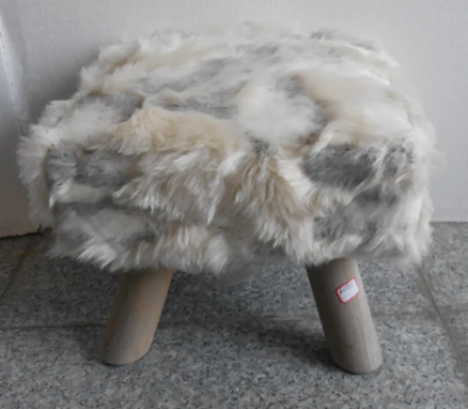 Sichere Zahlung Casa Padrino pelliccia pouf sguardo luminoso Mod2 H36 x W36 x L32.5cm sgabello