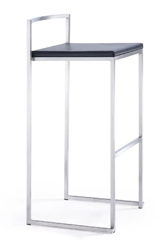 Must-Have Casa Padrino Designer Sgabello quadrato nero Pu, sgabelli da bar impilabile