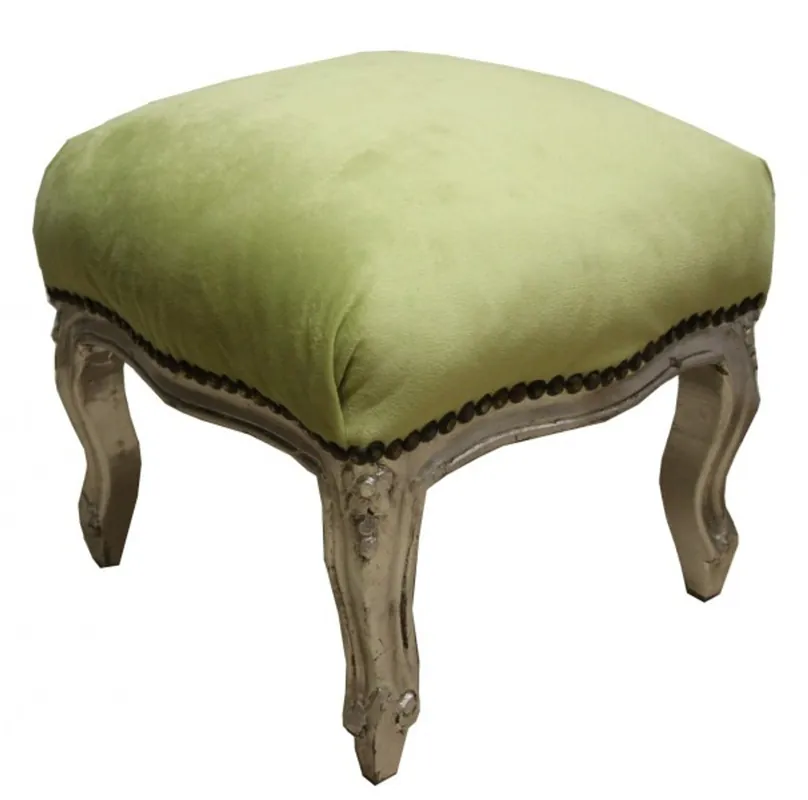 Kracherpreis Casa Padrino barocco cacciatore pouf verde / argento - mobili antichi - Sgabello