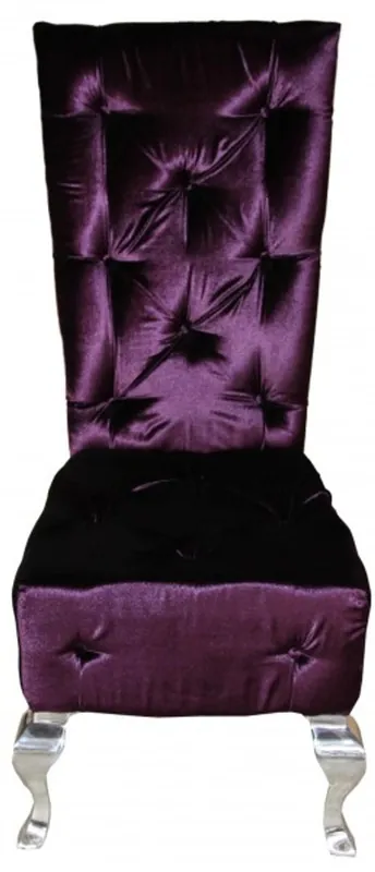 Casa Padrino Barocco Cena Chair Viola / Argento - Sedia design - qualità di lusso con schienale alto poltrona alta Online Kaufen