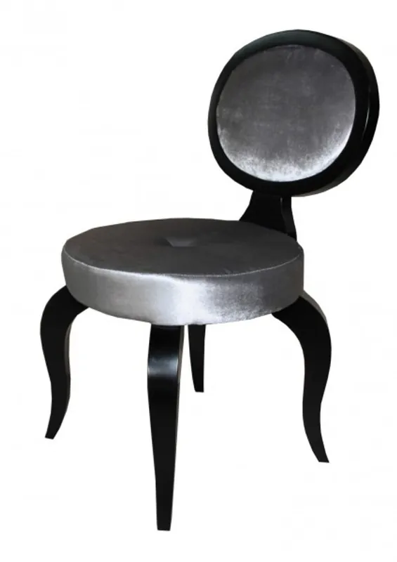 Casa Padrino barocco Salon Chair grigio / nero, senza braccioli - Sedia design - qualità di lusso Direkt Vom Hersteller