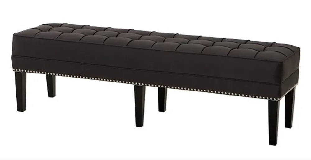 Sgabello di lusso Casa Padrino Chesterfield Leeds scuro sgabello grigio - Mobili camere da letto soggiorno - collezione di lusso Sichere Zahlung