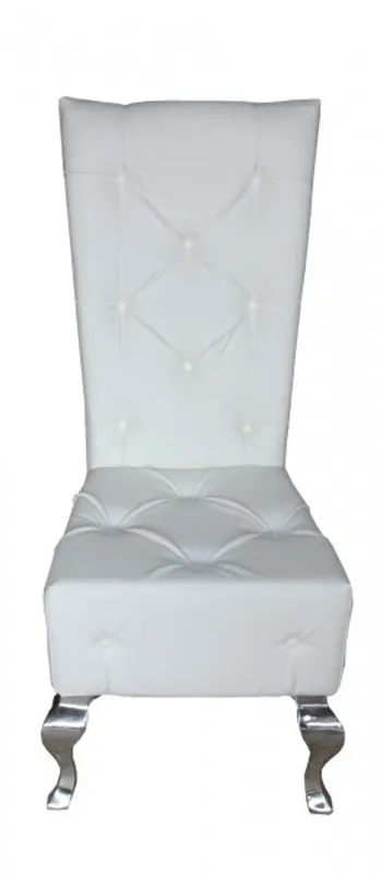 Casa Padrino Baroque Dinner Chair White Leather Look - Designer Chair - Luxury quality Direkt Vom Hersteller
