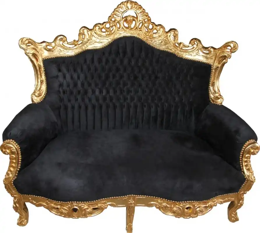 Knallerangebot Casa Padrino Baroque 2 seater Master Black / Gold - Antique style furniture