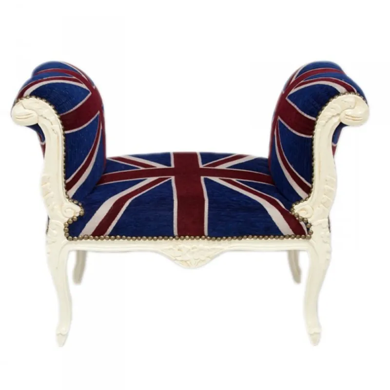 Sgabello Casa Padrino barocco Sgabello Union Jack / Crema - panca Begrenztes Angebot