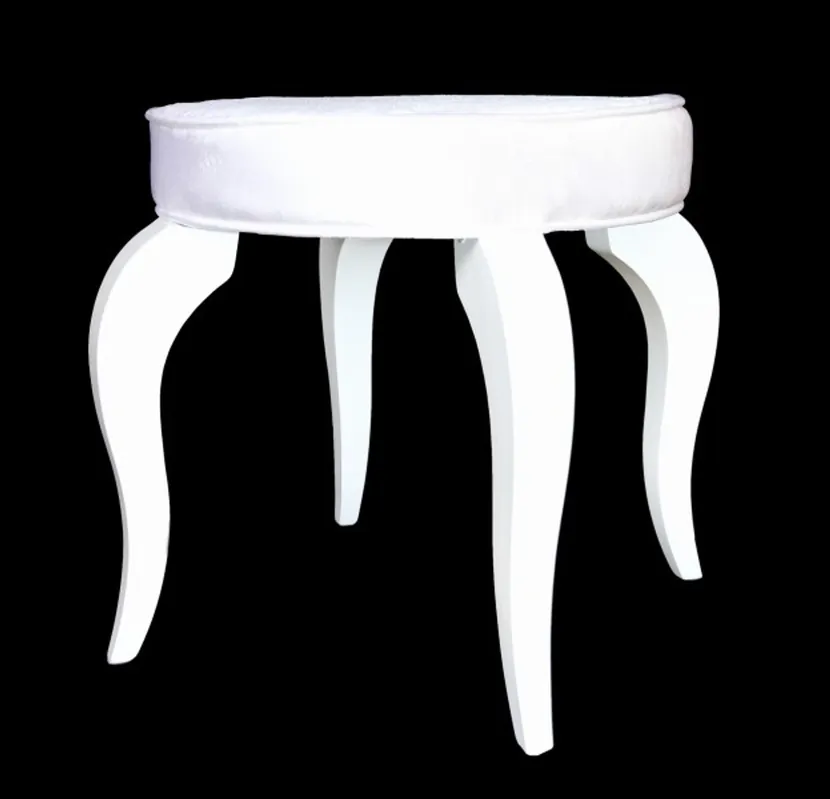 Kracherpreis Casa Padrino barocco del piede sgabello bianco / bianco - Designer sgabello rotondo - qualità di lusso