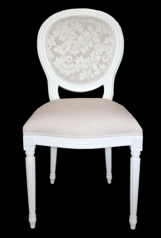 Casa Padrino Barocco Cena sedia senza braccioli Crema / Bianco - Sedia design - qualità di lusso Aktuell