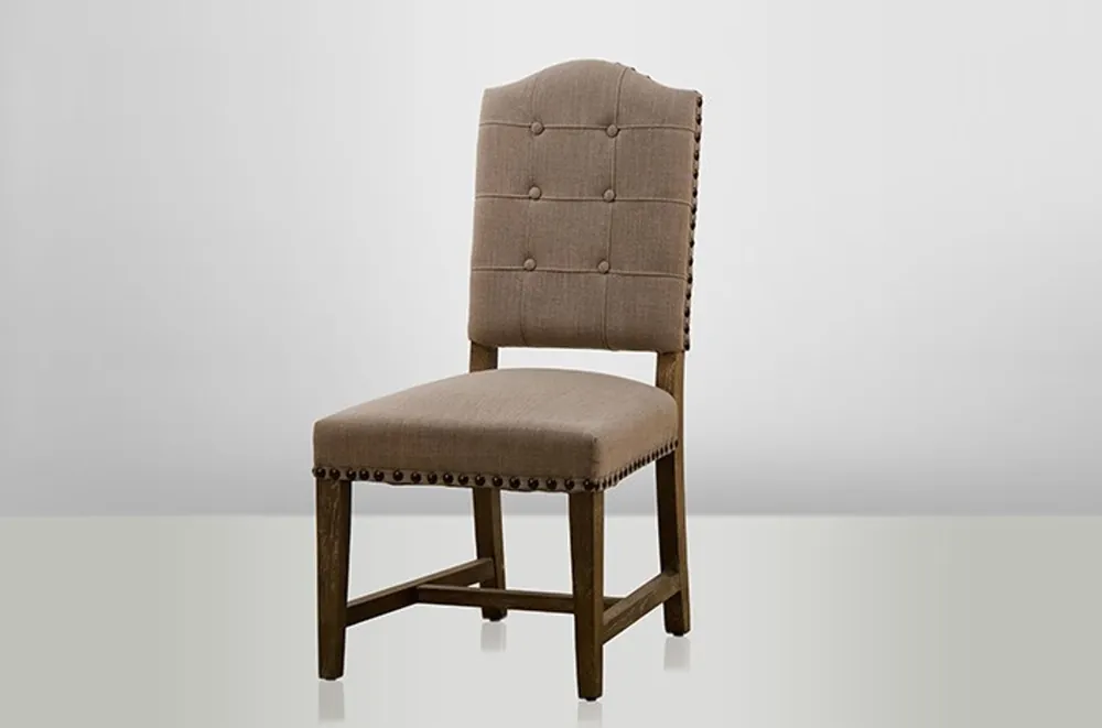 Zertifiziert Sedia di quercia rustica dalla casa Casa Padrino - riferimento / Beige - Legno massello di rovere - Schloss Burg Proprietà Manor House Mobili