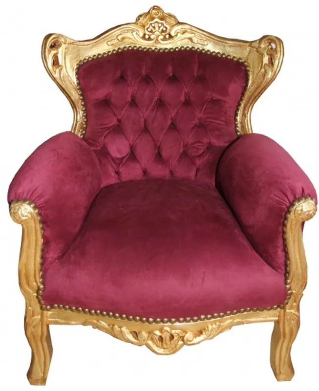 Garantierte Lieferung Casa Padrino poltrona per bambini in stile barocco bordeaux / oro - Mobili in stile barocco