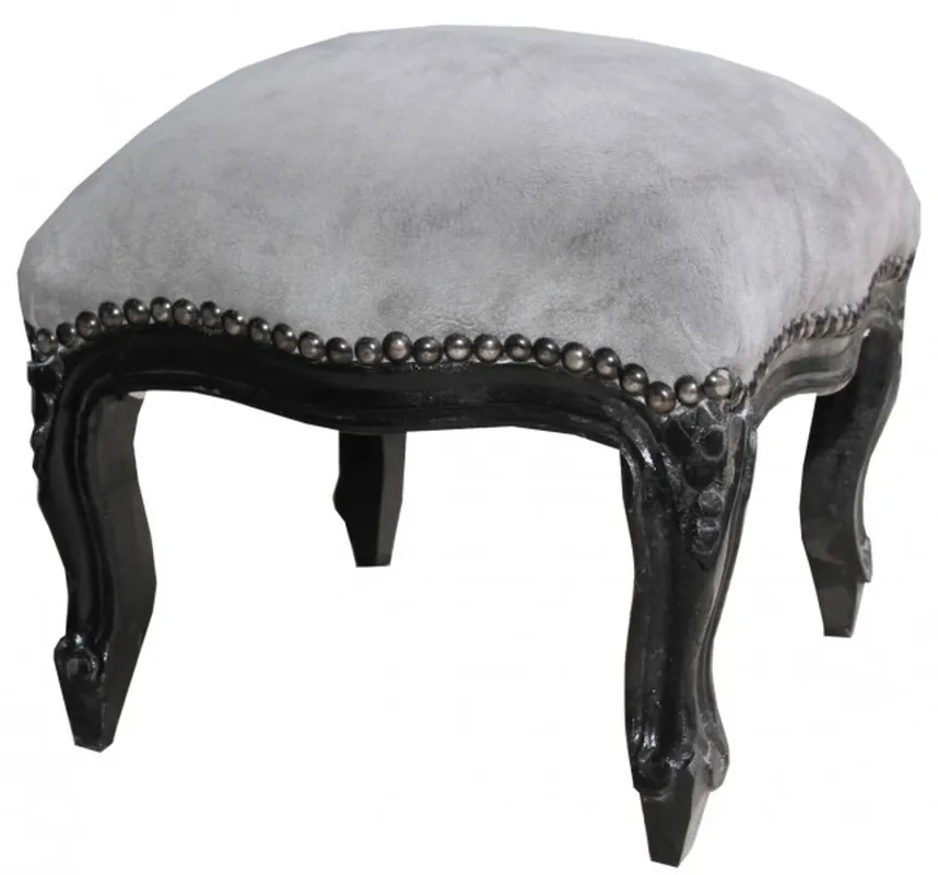 Schnäppchen Casa Padrino barocco sgabello grigio / nero - mobili antichi - Sgabello