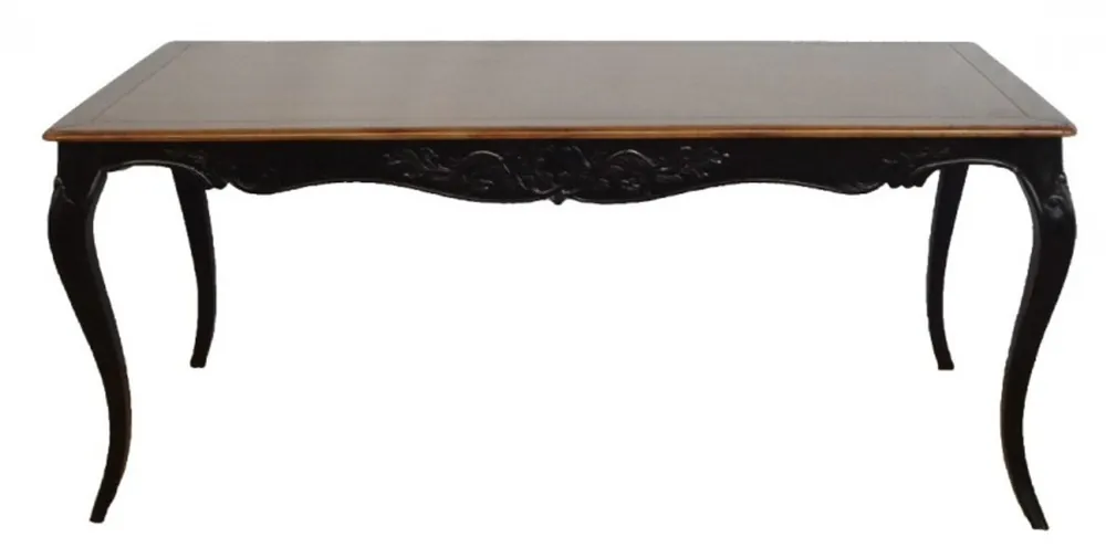 Casa Padrino Baroque dining table round black / gold mahogany 120 cm - Table Preis Gesenkt