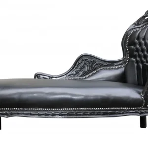 Preiswert Casa Padrino barocco chaiselungue mod2 mobili barocchi in pelle nera/nera