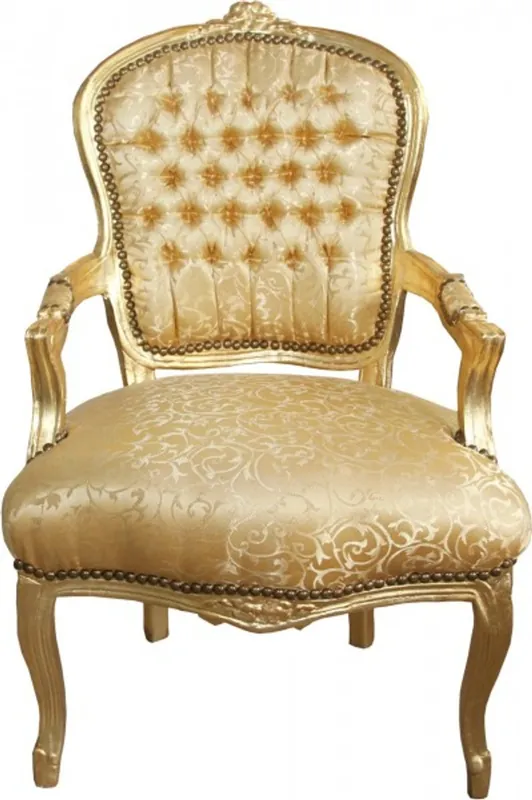 Finale Aktion Casa Padrino Barocco Salon Chair Gold pattern / Oro Mod1 - aspetto antico