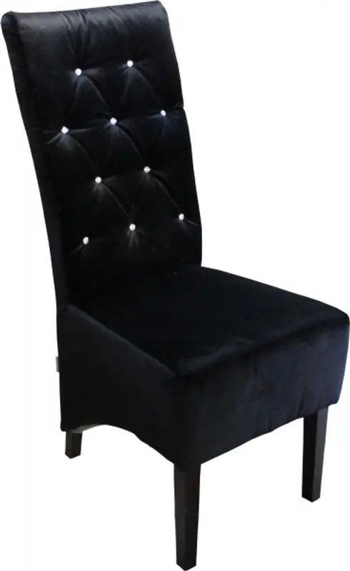 Casa Padrino Designer Chesterfield sedia nera con strass bling bling Sofort Bestellen