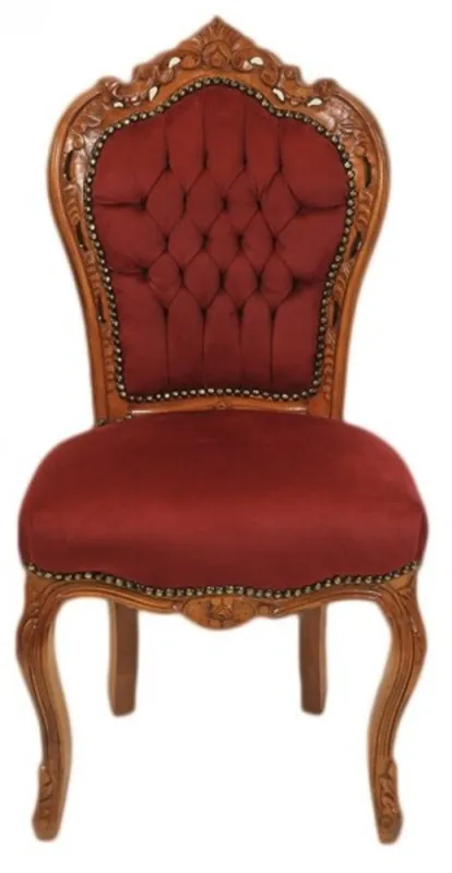Sichere Zahlung Casa Padrino Barocco Cena Chair Bordeaux / Brown - Mobili antichi