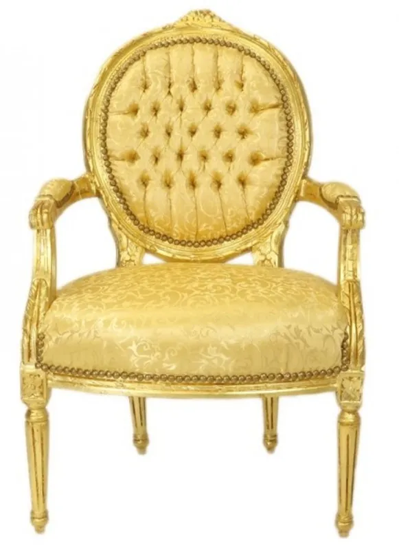 Casa Padrino medaglione barocco sedia del salone Gold pattern / Oro - stile antico Mobili Finale Aktion