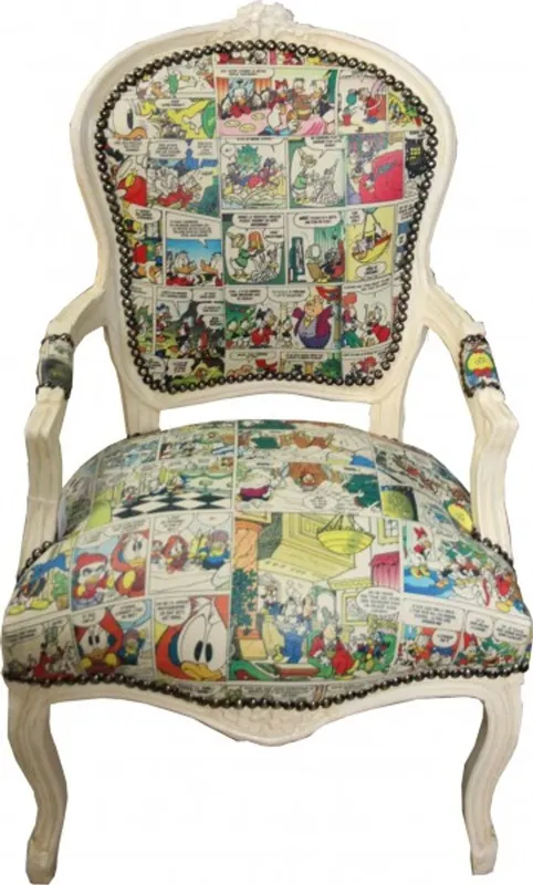 Casa Padrino barocchi Salon Chair Caricature / Antique Cream - stile antico Mobili Letzte Chance