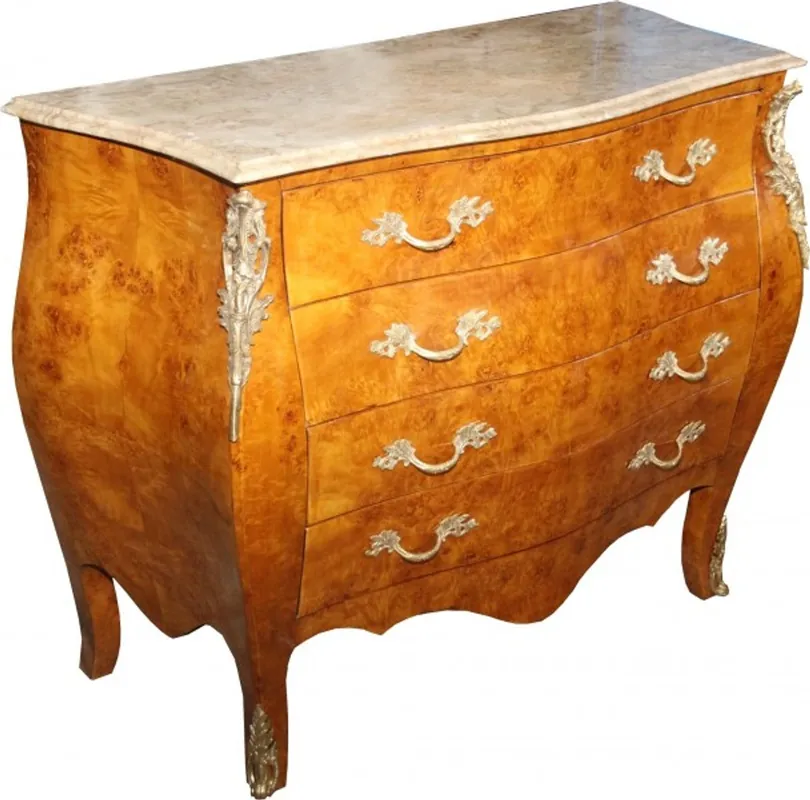 Neuheit Casa Padrino cassettone barocco acero occhiolinato / crema 110 cm - Mobili barocchi