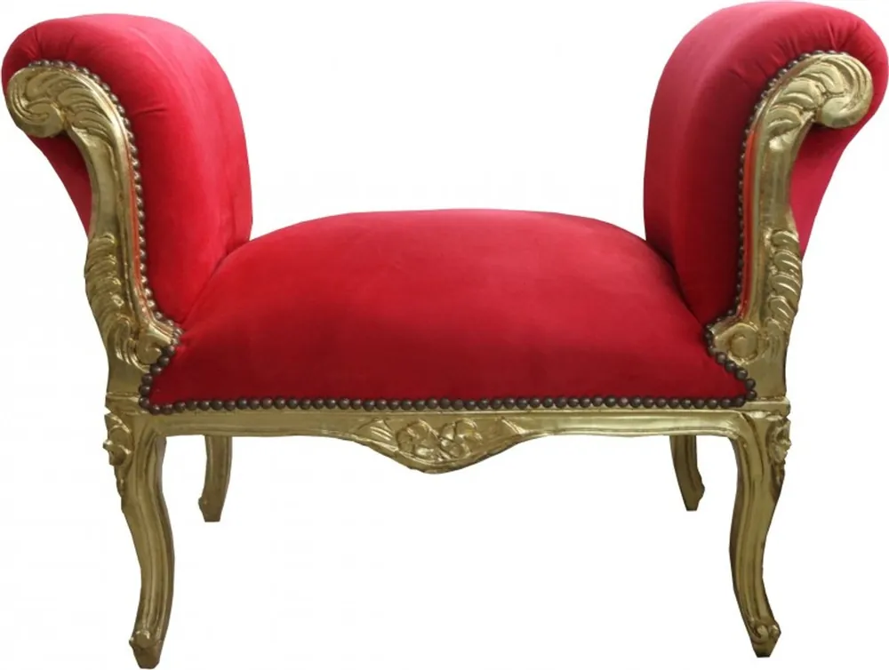Sgabello Casa Padrino barocco sgabello rosso / oro - Bench Saisonangebot