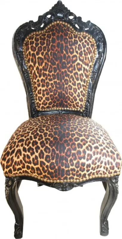 Wochenendangebot Casa Padrino Barocco Cena Chair Leopard / Nero - Mobili