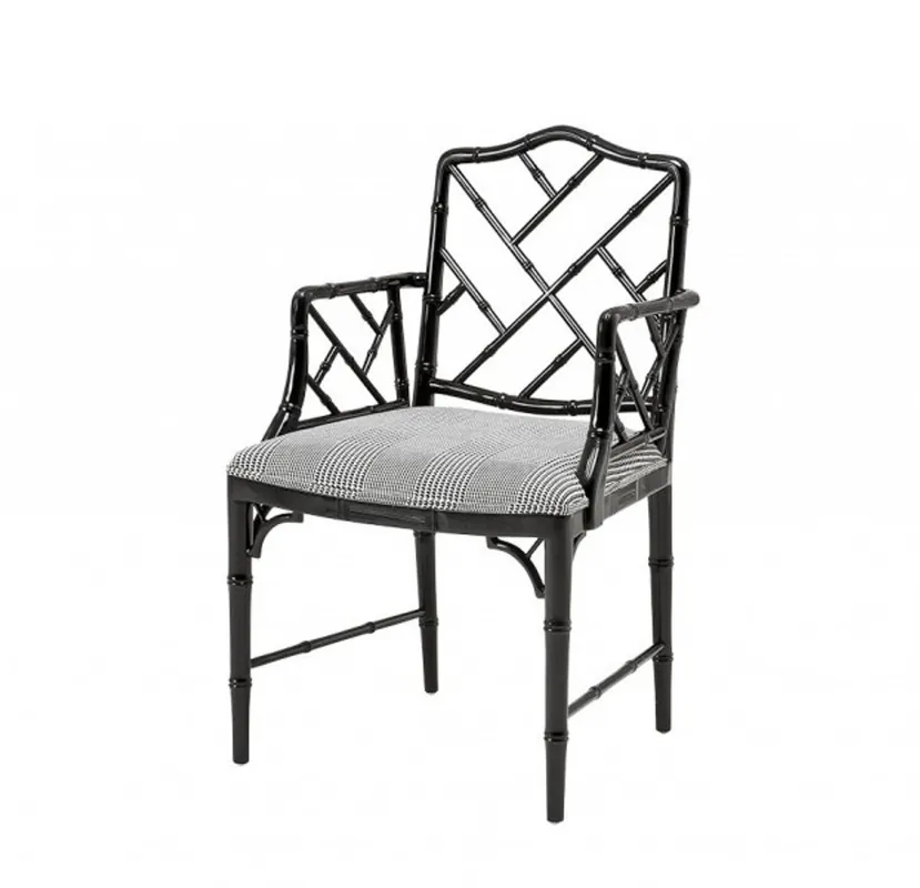 Casa Padrino di lusso in mogano sedia con braccioli neri - Limited Edition Knallerangebot