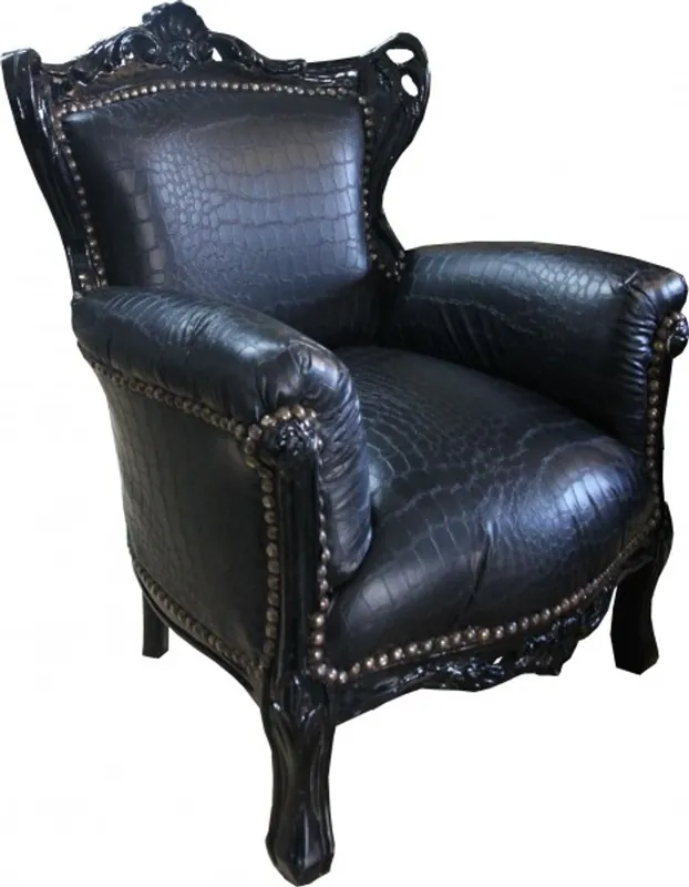 Geprüft Casa Padrino Baroque Kids Armchair Silver / Silver - Tron throne