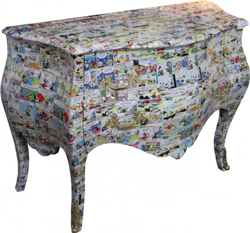 Online Kaufen Casa Padrino Baroque chest of drawers Comic Design 130 cm, Mod3 - Handmade from solid wood - Limited Edition