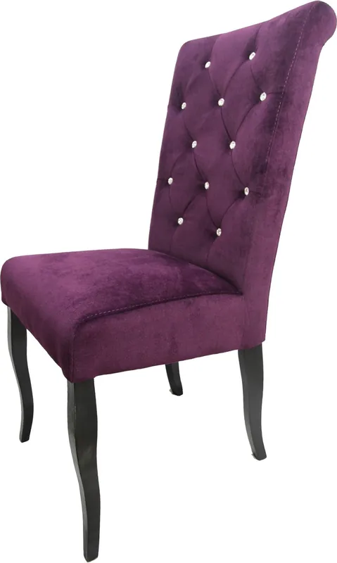 Casa Padrino Neo Barocco Cena sedia viola / nero con strass Bling Bling - Design Furniture Nur Heute
