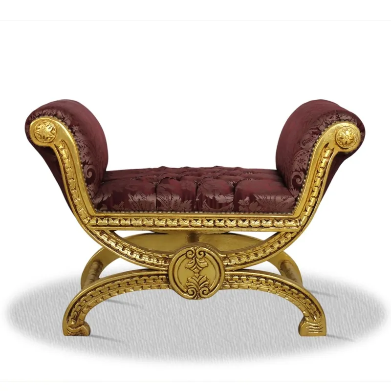 Casa Padrino sgabello in stile antico dell'oro Bordeuaux Red Pattern - barocco Sgabello Knallerangebot