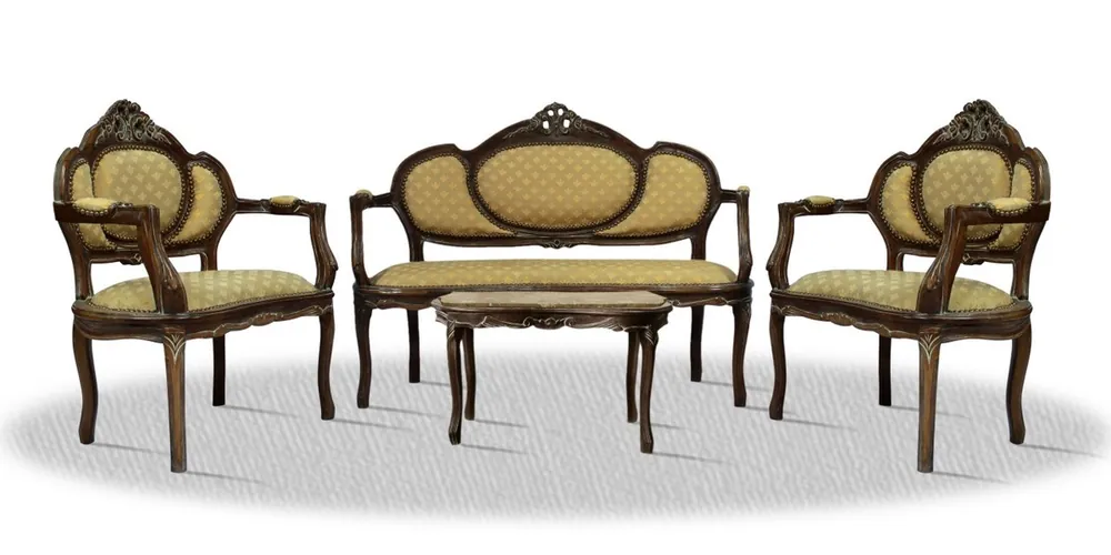 Casa Padrino barocco Salon Set con panca 2 sedie e tavolo - Mobili di Hotel Solange Der Vorrat Reicht
