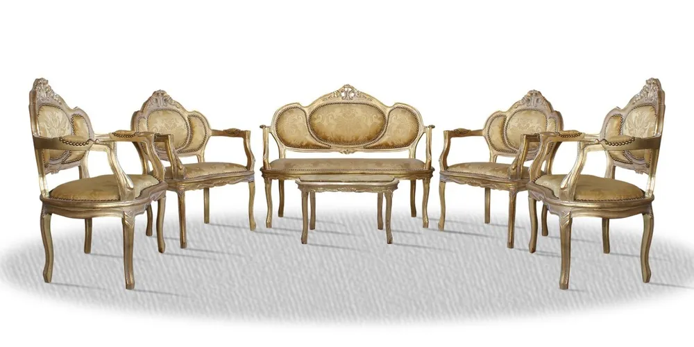 Super-Preis Casa Padrino barocco Salon Set Vintage Gold - Luxury Edition
